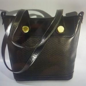 Black Textured Dooney & Bourke Tote Hand Bag